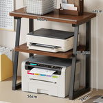 Printer and Monitor Stand Wood-Look Top Open Storage