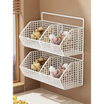 Produce Storage Basket Wall-Mounted Ventilated Two-Tier