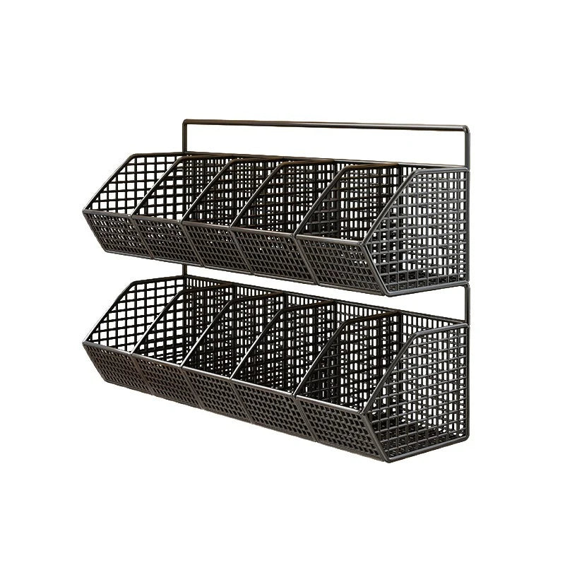 Produce Storage Basket Wall-Mounted Ventilated Two-Tier