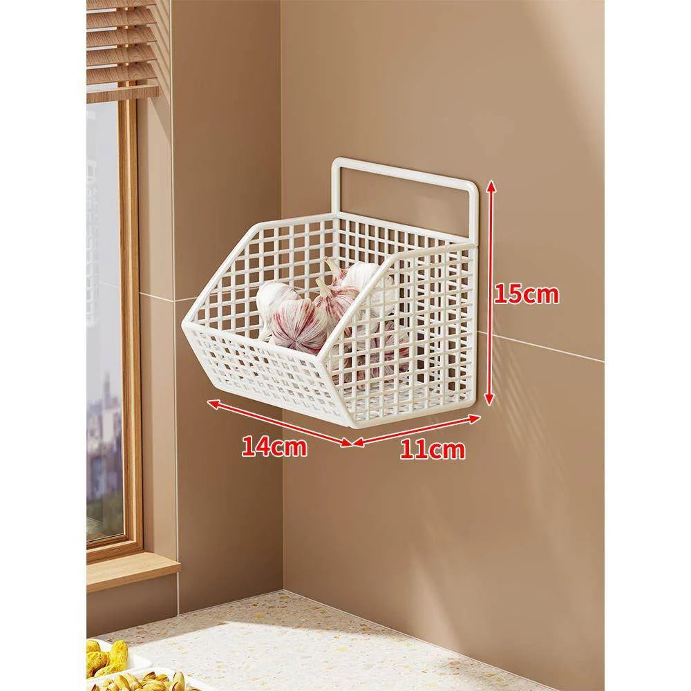 Produce Storage Basket Wall-Mounted Ventilated Two-Tier