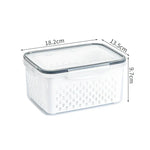 Produce Storage Container Built-In Drain Basket Fridge Organizer