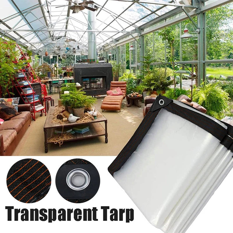 Protective Tarp Clear Translucent Weather-Resistant PE