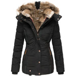 Puffer Coat Quilted Insulation Faux Fur Lined Hood