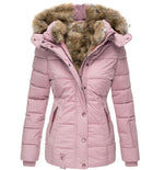 Puffer Coat Quilted Insulation Faux Fur Lined Hood