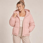 Puffer Jacket Quilted Hooded Full-Zip Insulated