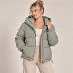 Puffer Jacket Quilted Hooded Full-Zip Insulated