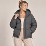 Puffer Jacket Quilted Hooded Full-Zip Insulated