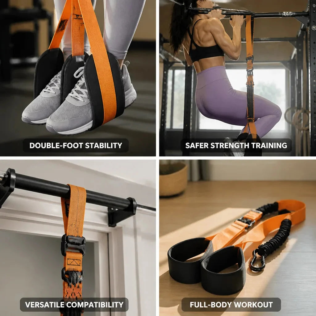 Pull-Up Assistance Bands Double-Foot Stabilisation Up To 68 Kg