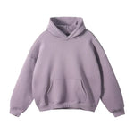 Pullover Hoodie Relaxed Fit Kangaroo Pocket Ribbed Cuffs & Hem