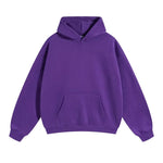 Pullover Hoodie Relaxed Fit Kangaroo Pocket Ribbed Cuffs & Hem