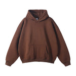 Pullover Hoodie Relaxed Fit Kangaroo Pocket Ribbed Cuffs & Hem