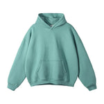 Pullover Hoodie Relaxed Fit Kangaroo Pocket Ribbed Cuffs & Hem