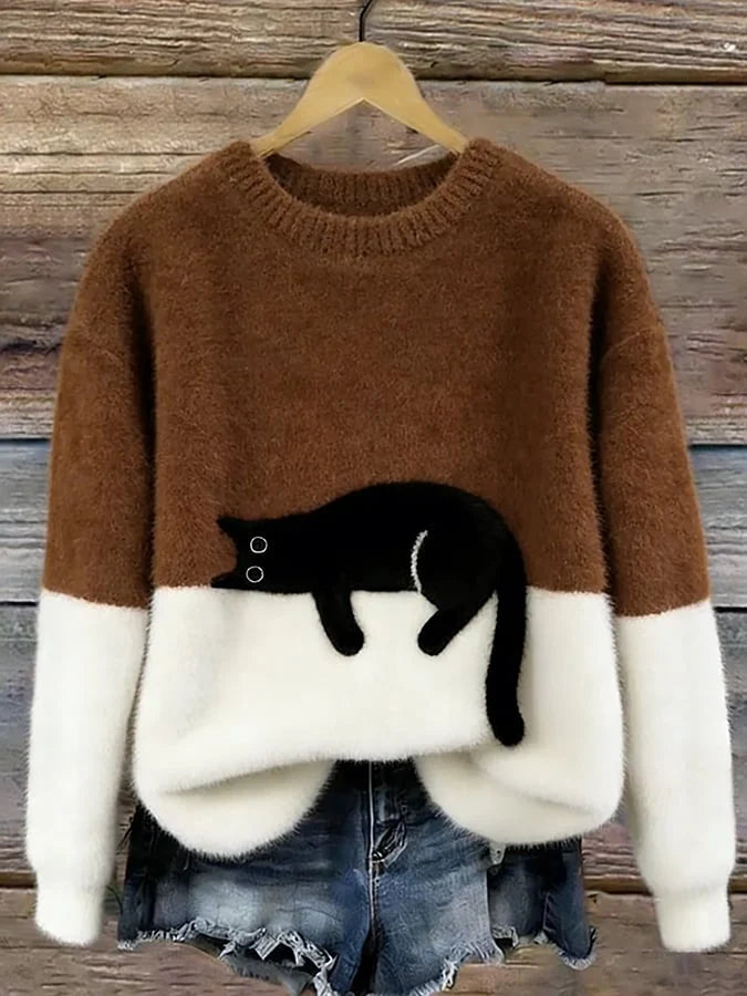 Pullover Sweater Playful Pattern Relaxed Fit