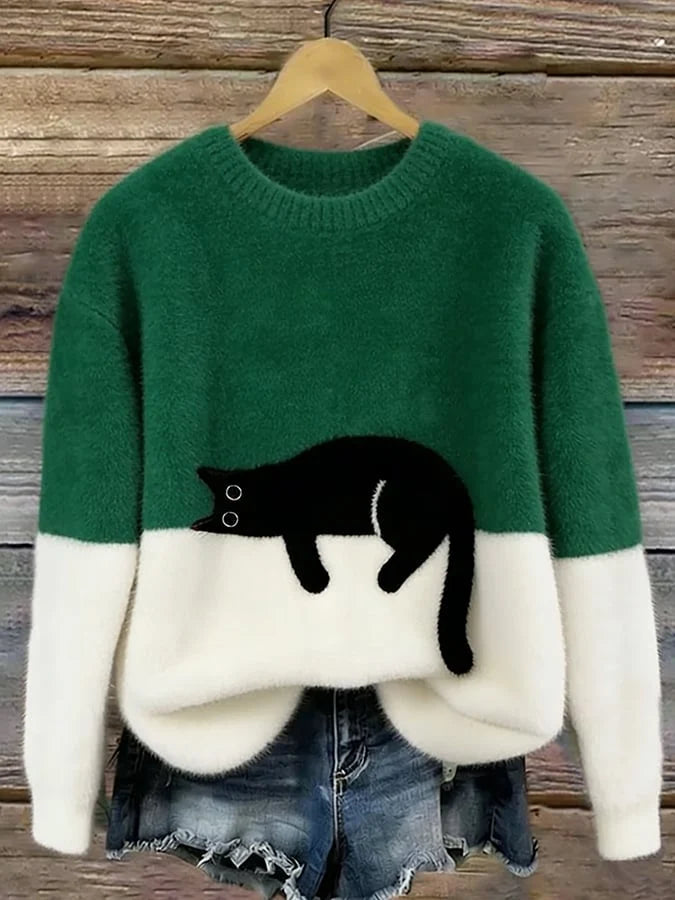 Pullover Sweater Playful Pattern Relaxed Fit