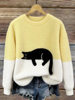Pullover Sweater Playful Pattern Relaxed Fit
