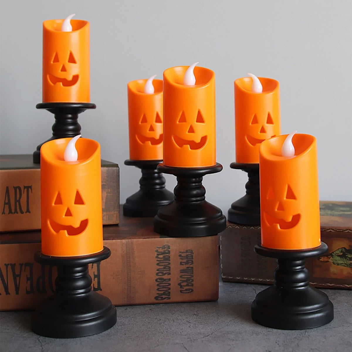 Pumpkin Candle LED Battery-Powered Flame-Free