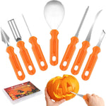 Pumpkin Carving Tool Set Stainless Steel Blades Non-Slip Grip Storage Bag