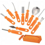 Pumpkin Carving Tool Set Stainless Steel Blades Non-Slip Grip Storage Bag