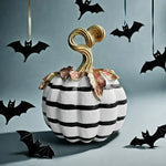 Pumpkin Statue Resin Black & White Tabletop Decor