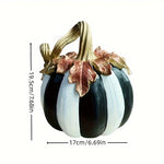 Pumpkin Statue Resin Black & White Tabletop Decor