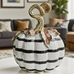 Pumpkin Statue Resin Black & White Tabletop Decor