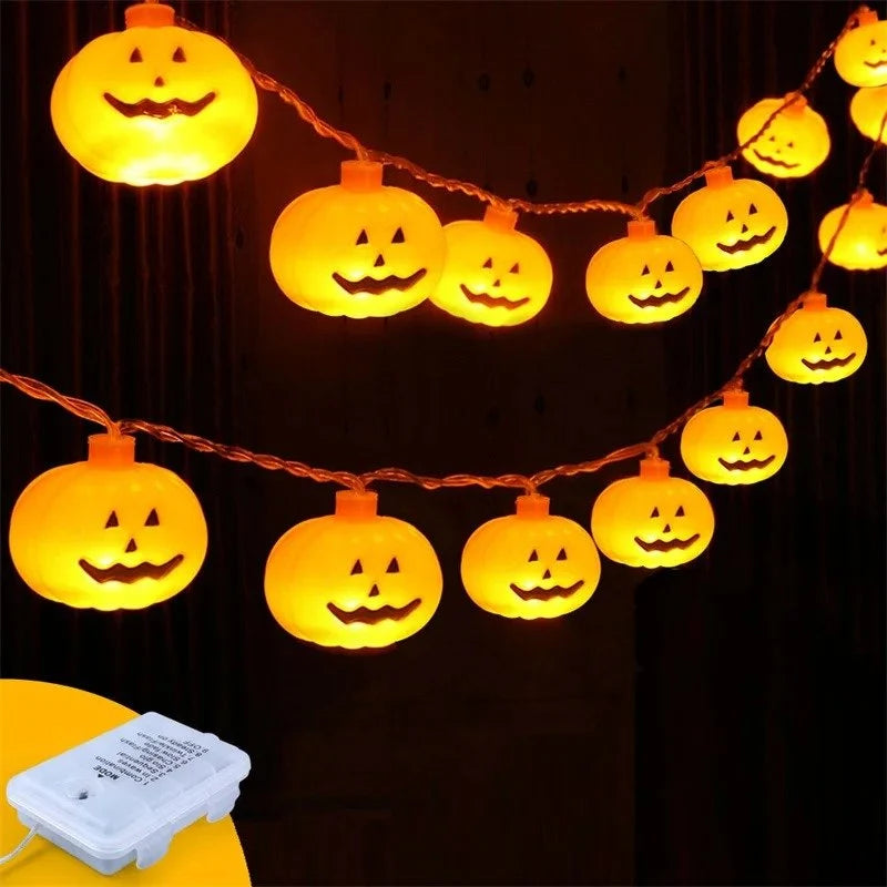 Pumpkin String Lights Battery-Powered LED Weather-Resistant