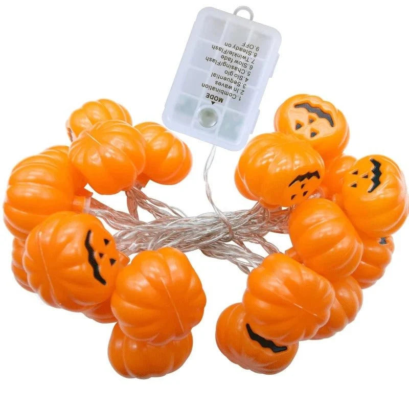 Pumpkin String Lights Battery-Powered LED Weather-Resistant