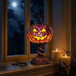 Pumpkin Table Lamp Stained Glass Style USB Rechargeable LED