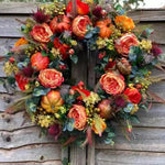 Pumpkin Wreath Autumn Floral Weather-Resistant