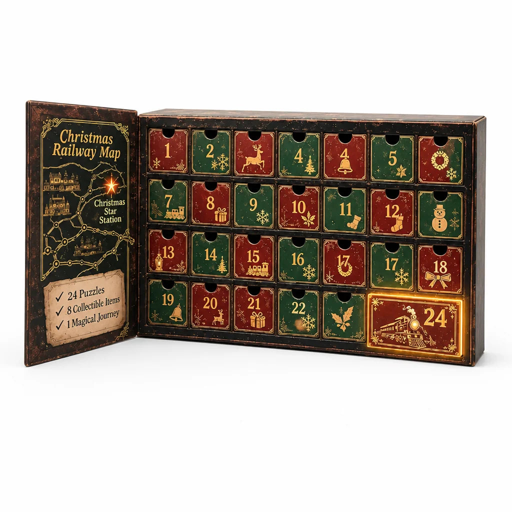 Puzzle Advent Calendar 24-Day Escape Room Challenge, Six Themes