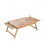 Puzzle Table Folding Wooden With Four Drawers