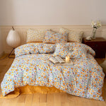 Quilted Bedding Set Breathable Cotton Even Warmth Vintage Floral