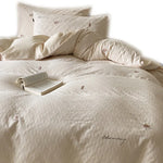 Quilted Bedding Set Organic Cotton Hand-Stitched 4-Piece
