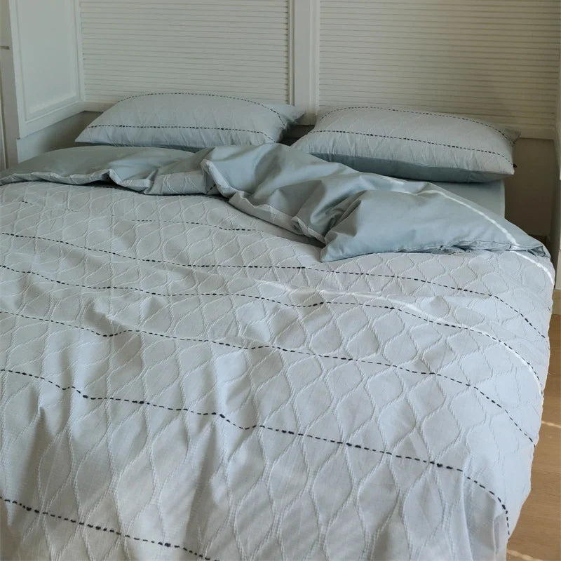 Quilted Bedding Set Reversible Leaf Quilting Cotton Blend