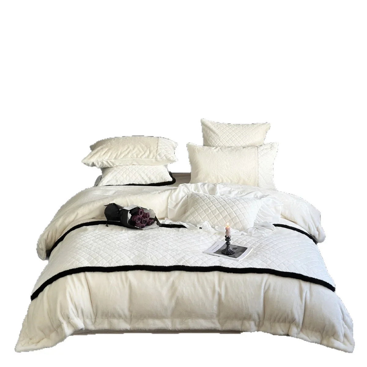 Quilted Bedding Set Velvet-Like Hypoallergenic Machine Washable