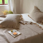 Quilted Bedspread Set Cotton Percale Floral Embroidery