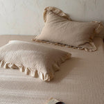 Quilted Bedspread Set Cotton Ruffled Edge