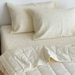 Quilted Bedspread Set With Pillowcases Cotton Blend Machine Washable