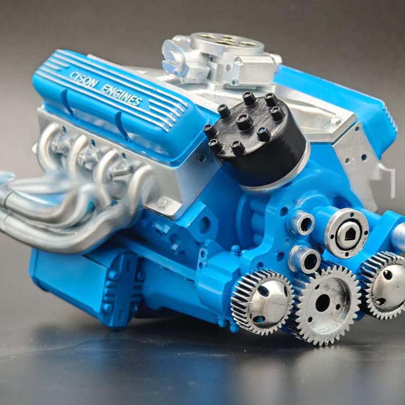RC V8 Engine Kit Gasoline-Powered CDI Ignition CNC-Machined Metal