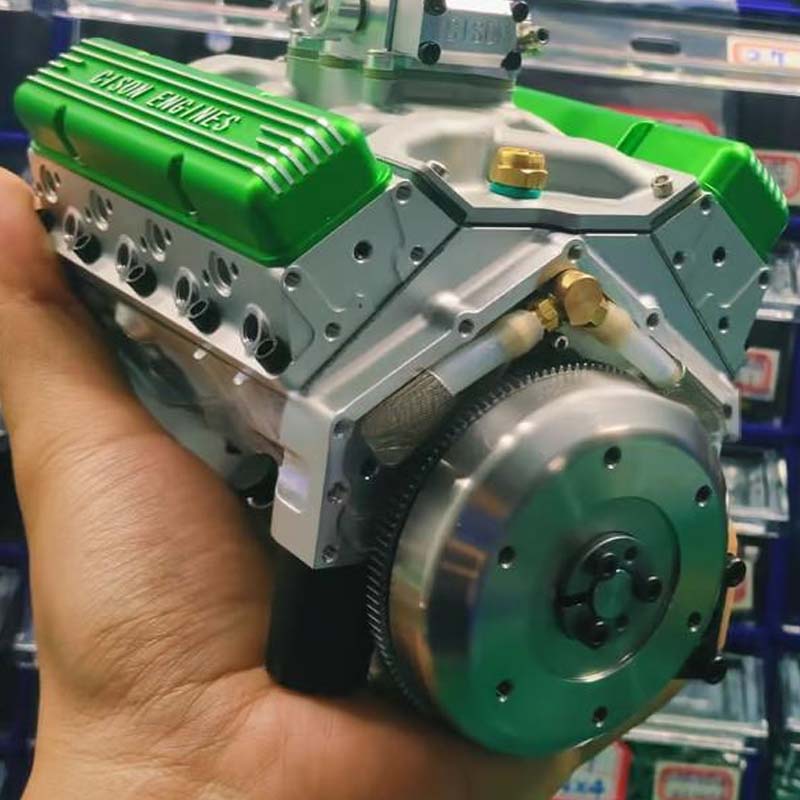 RC V8 Engine Kit Gasoline-Powered CDI Ignition CNC-Machined Metal