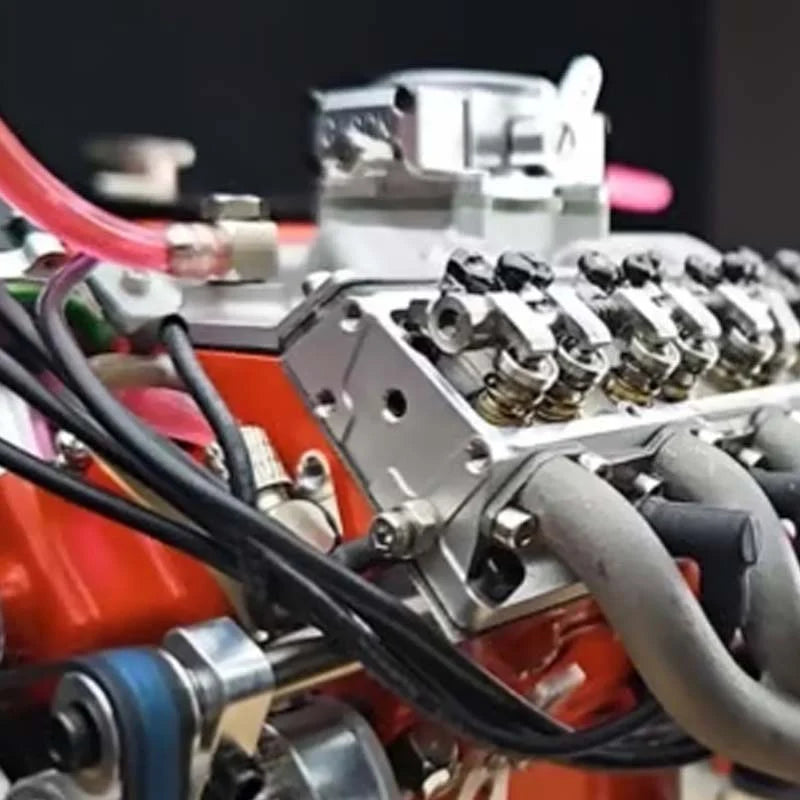 RC V8 Engine Kit Gasoline-Powered CDI Ignition CNC-Machined Metal