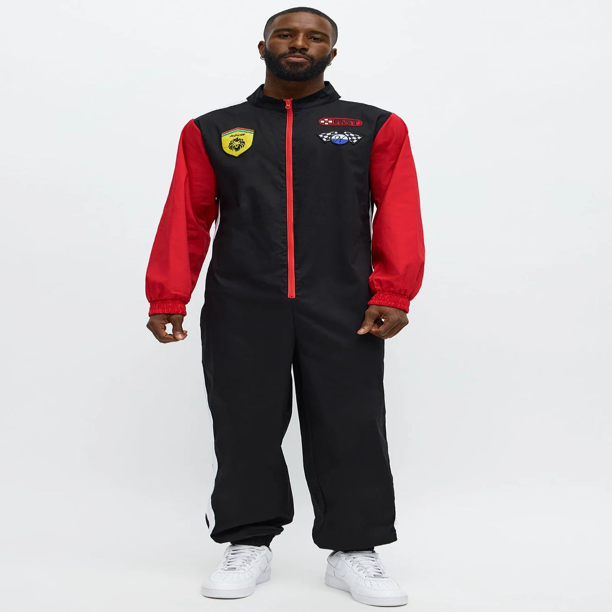 Racing Jumpsuit Costume 100% Cotton Front Zip Chest Logo