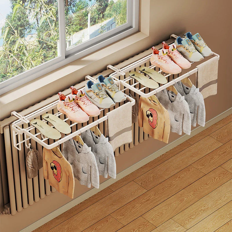 Radiator Drying Rack Foldable Steel Space-Saving Multi-Zone Dryer