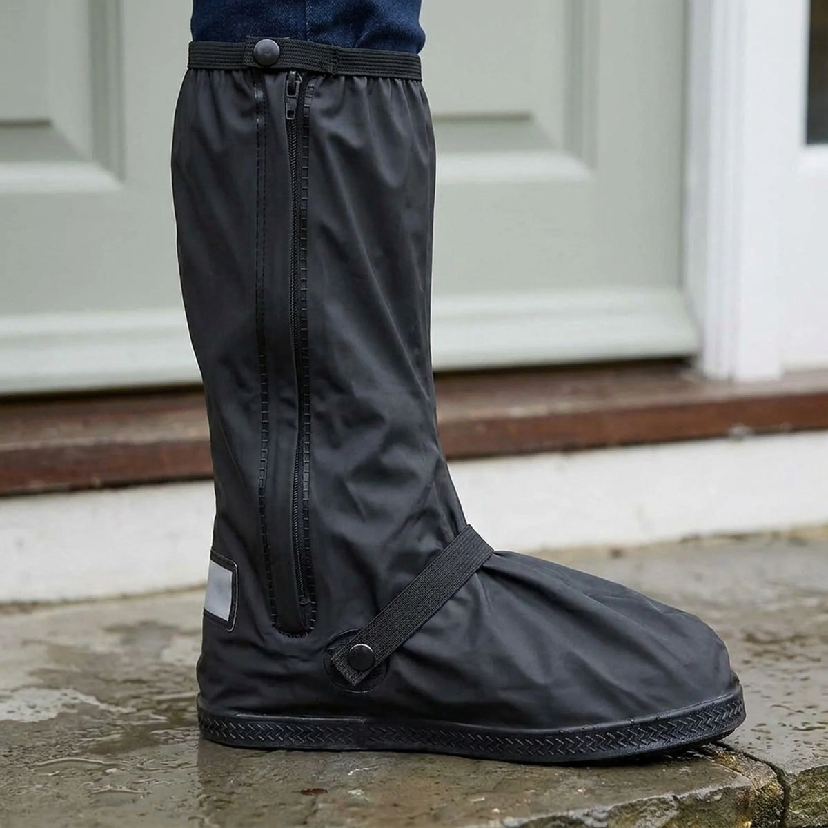 Rain Boot Covers PVC Side Zipper Reflective Strips