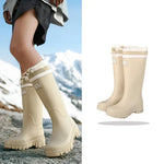 Rain Boots Waterproof Rubber Non-Slip Treaded Sole Retro Design