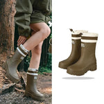Rain Boots Waterproof Rubber Non-Slip Treaded Sole Retro Design