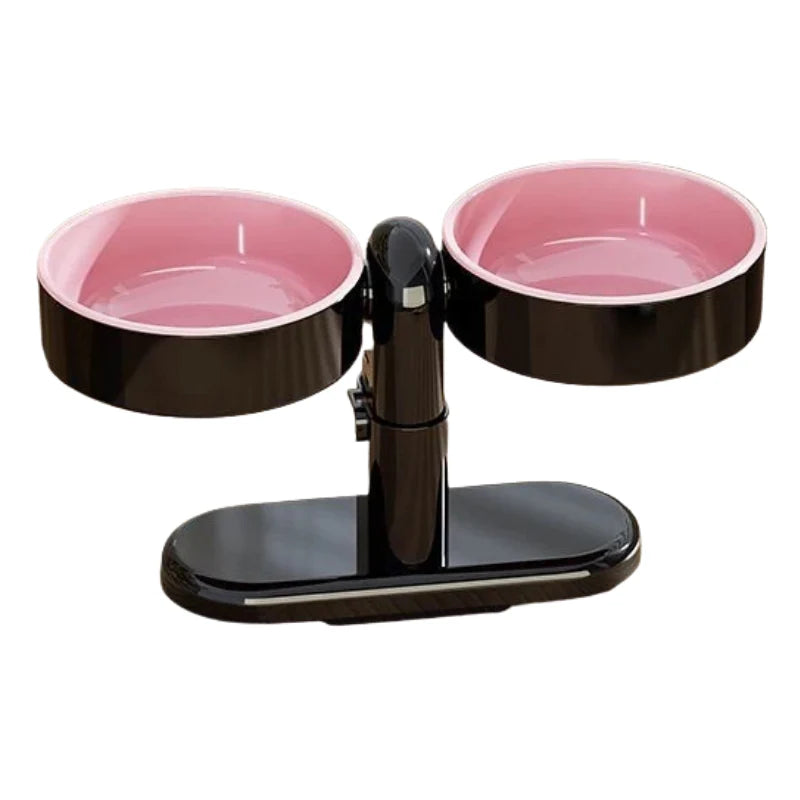 Raised Dog Bowl Adjustable Height Detachable Bowls & Suction Base