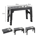 Raised Dog Feeder Adjustable Tilt Stainless Steel & Slow-Feed Bowls