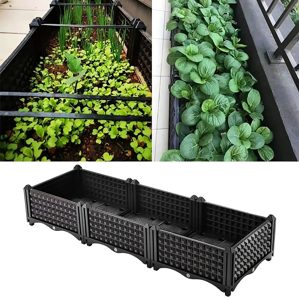 Raised Planter Self-Draining Food-Grade Plastic Weatherproof