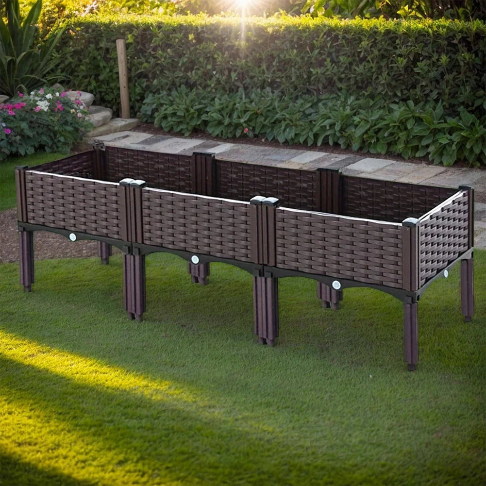 Raised Planter Self-Draining Food-Grade Plastic Weatherproof